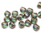 6mm Light blue green Czech glass beads with luster, round cut, 20pc