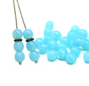 6mm Opal sky blue round druk czech glass beads, 30Pc
