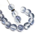 8mm Light gray blue round czech glass druk pressed beads, 20Pc