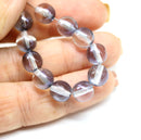 8mm Light gray blue round czech glass druk pressed beads, 20Pc