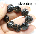 13mm Dark gray spiral shells Czech glass seashells, 8pc