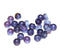 Montana blue rondelle beads, purple coating fire polished czech glass