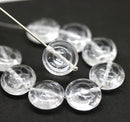13mm Crystal clear spiral shells Czech glass seashells, 12pc