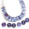 Montana blue rondelle beads, purple coating fire polished czech glass
