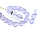 6mm Lilac Czech glass beads, round cut, 20pc