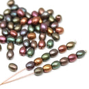 5x4mm Matte metallic beads mix czech glass rice beads jewelry making