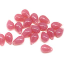 6x9mm Opal dark berry pink Czech glass drops - 20pc