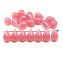 6x9mm Opal dark berry pink Czech glass drops - 20pc