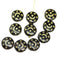 13mm Black and gold celestial beads Moon and stars, 10pc