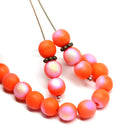 6mm Matte dark orange round druk czech glass beads, 30Pc