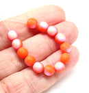 6mm Matte dark orange round druk czech glass beads, 30Pc