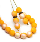 6mm Matte dark yellow round druk czech glass beads, 30Pc