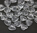 9mm Clear Czech glass heart shaped triangle leaf, 30pc