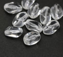 13x9mm Clear twisted czech glass barrel bead, 10Pc