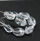 13x9mm Clear twisted czech glass barrel bead, 10Pc