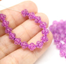 6mm Pink fancy small bicone beads 50pc