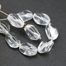 13x9mm Clear twisted czech glass barrel bead, 10Pc