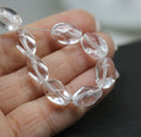 13x9mm Clear twisted czech glass barrel bead, 10Pc