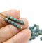 4mm Matte iris blue green Czech glass fire polished round beads, 50Pc