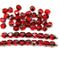 4mm Dark red Czech glass fire polished round beads, copper luster, 50Pc