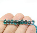 5x7mm Teal purple glass drops, czech teardrop beads, 50pc