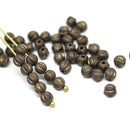 4mm Dark bronze melon shape glass beads - 50pc