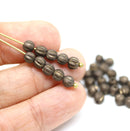 4mm Dark bronze melon shape glass beads - 50pc
