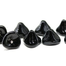 12x10mm Black bell flowers, Czech glass beads - 10pc