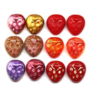 14mm Pink gold mix strawberry czech glass beads, 4Pc