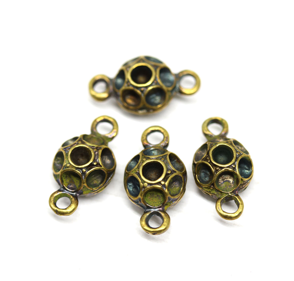 Brass Decorative Connector, 16mm x 11mm x 3mm, Brass Jewelry