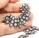 15pc Matte purple dagger czech glass beads, 15pc