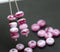 4x7mm Bright pink Czech glass rondelle fire polished beads, 20pc