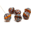 Picasso Czech glass topaz large fancy bicone beads for jewelry designs