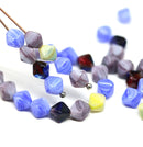 6mm Blue bicone Czech glass beads mix, 50Pc