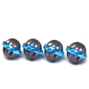 Czech glass aqua blue large fancy bicone beads for jewelry designs