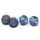 Czech glass aqua blue large fancy bicone beads for jewelry designs