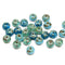 Picasso Blue rondelle beads mix authentic Czech glass jewelry supplies 