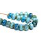 Picasso Blue rondelle beads mix authentic Czech glass jewelry supplies 