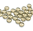 Light smokey topaz czech glass rondelle beads jewelry making supply