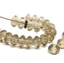Light smokey topaz czech glass rondelle beads jewelry making supply