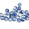 Clear blue czech glass fire polished rondelle beads DIY jewelry