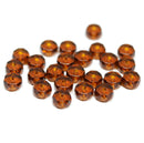 Brown topaz rondelle beads, fire polished czech glass DIY jewelry