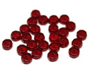 Dark red rondelle beads, fire polished czech glass - 6x3mm