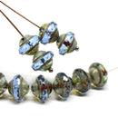 Montana blue saucer czech glass beads, UFO shape bicone DIY jewelry