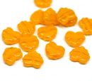 Apricot yellow maple leaf beads, Czech glass leaves DIY jewelry