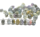 5x7mm Gray glass drops Mixed color small teardrop czech glass - 30pc