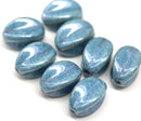 15x12mm Montana blue Czech glass large barrel bead, 4Pc