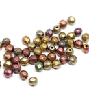4mm Metallic czech glass fire polished beads mix - 50Pc