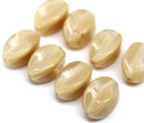 15x12mm Beige Czech glass large barrel bead, 6Pc