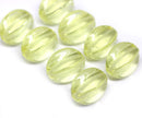 15x12mm Jonquil yellow Czech glass large barrel bead, 6Pc